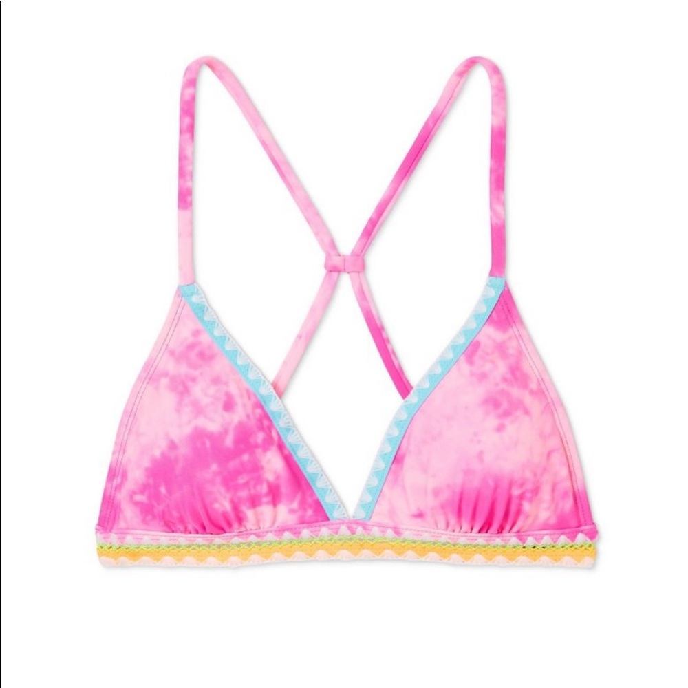 NWT Pink Tie Dye Xhilaration crochet bikini top